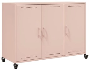 846681 vidaXL Бюфет, розов, 100,5x39x72 см, стомана