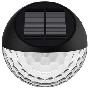 Aigostar - LED соларен стенен фенер 2W 1,2V черен 2700K IP44