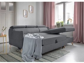 Тъмно сив ъглов разтегателен диван, десен ъгъл Sweet Harmony - Miuform