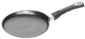 Тиган за палачинки AMT Gastroguss 124, 24 см, Алуминиева отливка, Незалепващо покритие Lotan®, До 240°C, Черен