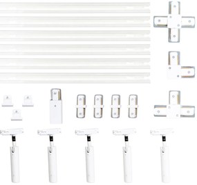 Модерна релсова осветителна система с 5 прожектора бяла 1-фазна GU10 35mm - Iconic Jeana Luxe