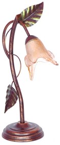 Тъмнокафява настолна лампа със стъклен абажур, височина 49 cm Ania - LAMKUR
