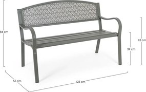 Градинска пейка метална в цвят каки Lizette – Bizzotto