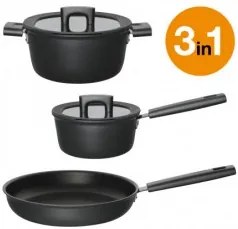 Fiskars - Комплект съдове за готвене Hard Face - 3 части