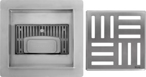 Линеен отводнител REA CROSS 150x150 Nickel Brush