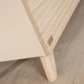 Кремав/в естествен цвят детски скрин от декор от дъб с маса за преповиване 110x98x75 cm Sidney – Roba