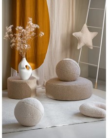 Светлокафяв детски пуф от букле Round – Wigiwama