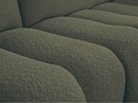 Зелен ъглов диван от прежда с примки от букле (десен ъгъл) Azra – Bobochic Paris