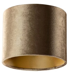 Кадифена абажура бронз със златно вътрешно покритие 18/18/14