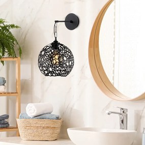 Черна стенна лампа ø 25 cm Fellini – Opviq lights