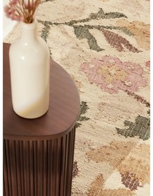 Кремава ръчно изработена ютена пътека 80x200 cm Roya Violette – Elle Decoration