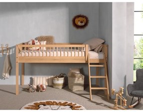 Детско повдигнато легло от масивен дъб в естествен цвят 90x200 cm Forrest – Vipack