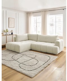 Бежов сгъваем/с място за съхранение ъглов диван (ляв ъгъл/L форма) Fuji – Bobochic Paris