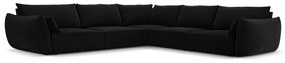 Черен кадифен ъглов диван Vanda – Mazzini Sofas