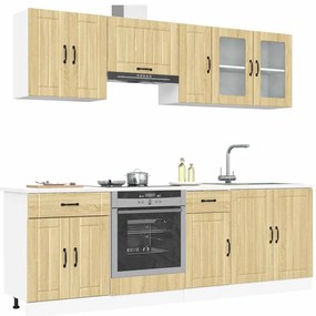3314834 vidaXL Комплект кухненски шкафове с 8 части "Lucca", дъб сонома, инженерно дърво
