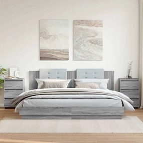 815174 vidaXL Нощни шкафчета 2 бр сив сонома 40x35x62,5 см инженерно дърво