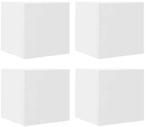 804483 vidaXL ТВ шкафове за стенен монтаж, 4 бр, бели, 30,5x30x30 см