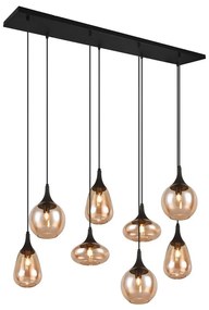 Черно-оранжева висяща лампа със стъклен абажур Lumina - Trio