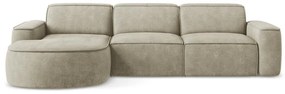 Бежов шенилов ъглов диван (ляв ъгъл) Omao – Makamii