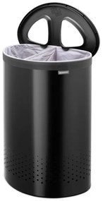 Кош за пране Brabantia Selector 1008917, 55 л, 2 отделения, Вентилационни отвори, Пълнене без отваряне, Черен