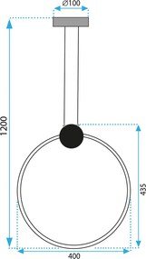 Плафон LED APP1397-CP OLD GOLD 40cm