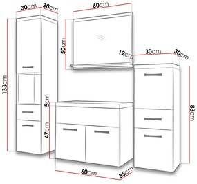 Комплект за баня Albatros-Бял