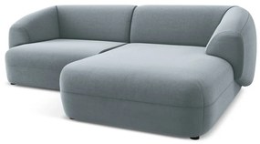 Светлосин кадифен ъглов диван (десен ъгъл) Moana – Makamii