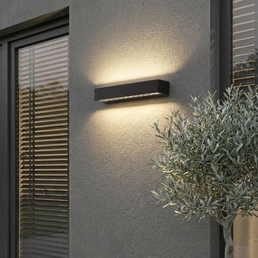 Индустриална външна стенна лампа черна 38 см вкл. LED IP65 - Hannah