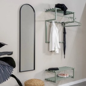 Зелено-сива метална стенна закачалка с рафт Rizzoli - Spinder Design