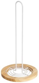 Метална стойка за кухненска хартия в бял и естествен цвят ø 15 cm – Casa Selección