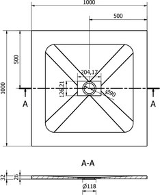 Mexen Hugo квадратен душ поддушник SMC 100 x 100 см, бял - 42101010