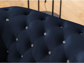 Син кадифен разтегателен диван 148 cm York Blik – Ropez