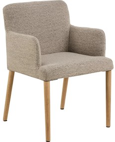 Бежов тапициран трапезен стол с подлакътници Zoe – Actona