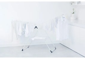 Сушилник за дрехи Brabantia 90300182, Т-образен, 20 м, Устойчив на корозия, Регулируеми крила, Решетка за сушене, Бял
