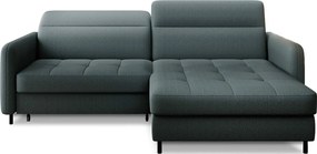 Сиво-зелен кадифен разтегателен ъглов диван с място за съхранение (десен ъгъл) Gomsi – ELTAP