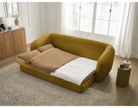 Шенилов сгъваем диван в цвят горчица 228 cm Neyo – Bobochic Paris