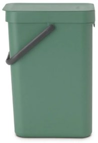 Кош за разделно събиране на боклук Brabantia Sort&Go 1003234, 12 л, Дръжка, Възможност за стенен монтаж, Тъмнозелен