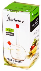 Съд за оцет и олио 2в1 Luigi Ferrero FR-6044, 20 см, Плътно затваряне, Стъкло, Зелен