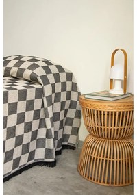 Кафява покривка за двойно легло 240x240 cm Black Checkerboard - Really Nice Things