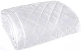 Елегантна кадифена покривка за легло с геометрични стегания - бяла Ширина: 220 см | Дължина: 240 см