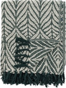 Зелено/бежово одеяло от рециклиран памук 130x160 cm Ugento – Bloomingville