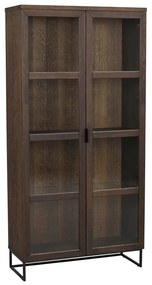 Кафява витрина от масивен дъб 95x195 cm Everett – Rowico
