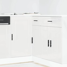 854300 vidaXL Кухненски шкаф Porto, бял гланц, инженерно дърво