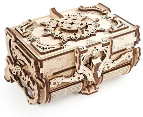 Ugears - 3D дървен механичен пъзел Антикварна кутия за бижута