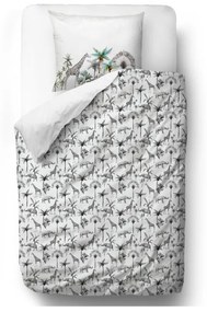 Сиво памучно спално бельо от сатен , 135 x 200 cm Safari Animals - Butter Kings