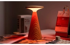 LED настолна лампа в естествен цвят с дървен абажур (височина 21 cm) Sylva – Gingko