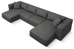 Тъмносив ъглов U-образен диван Esther – Milo Casa