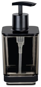 Черен самозалепващ пластмасов диспенсер за сапун 340 ml Quadro – Wenko