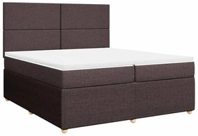 3292159 vidaXL Боксспринг легло с матрак, тъмнокафяво, 200x200 см, плат