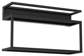 Стена рафт с LED осветление SHELF 33x60 см черен